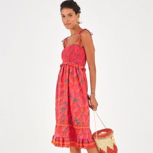 Farm Rip Red Pepper Midi Dress